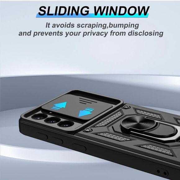 Slide Camera Lens Cover with Ring Kickstand
Hard for Galaxy S21 Plus - Picture 4 of 7